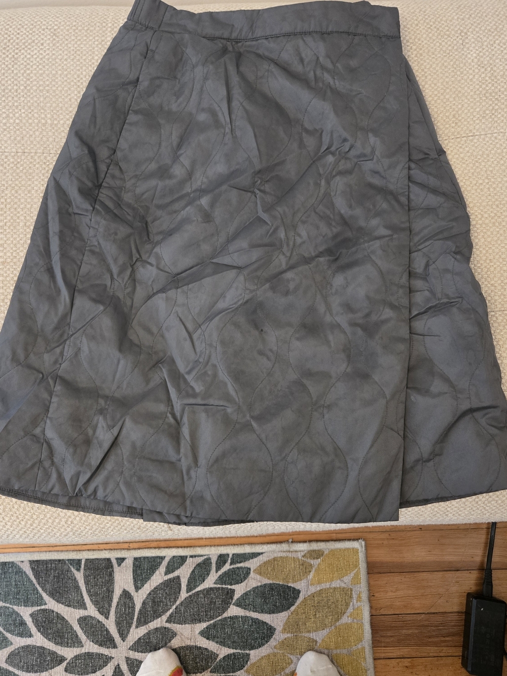 Uniqlo Quilted A-Line Skirt in Khaki